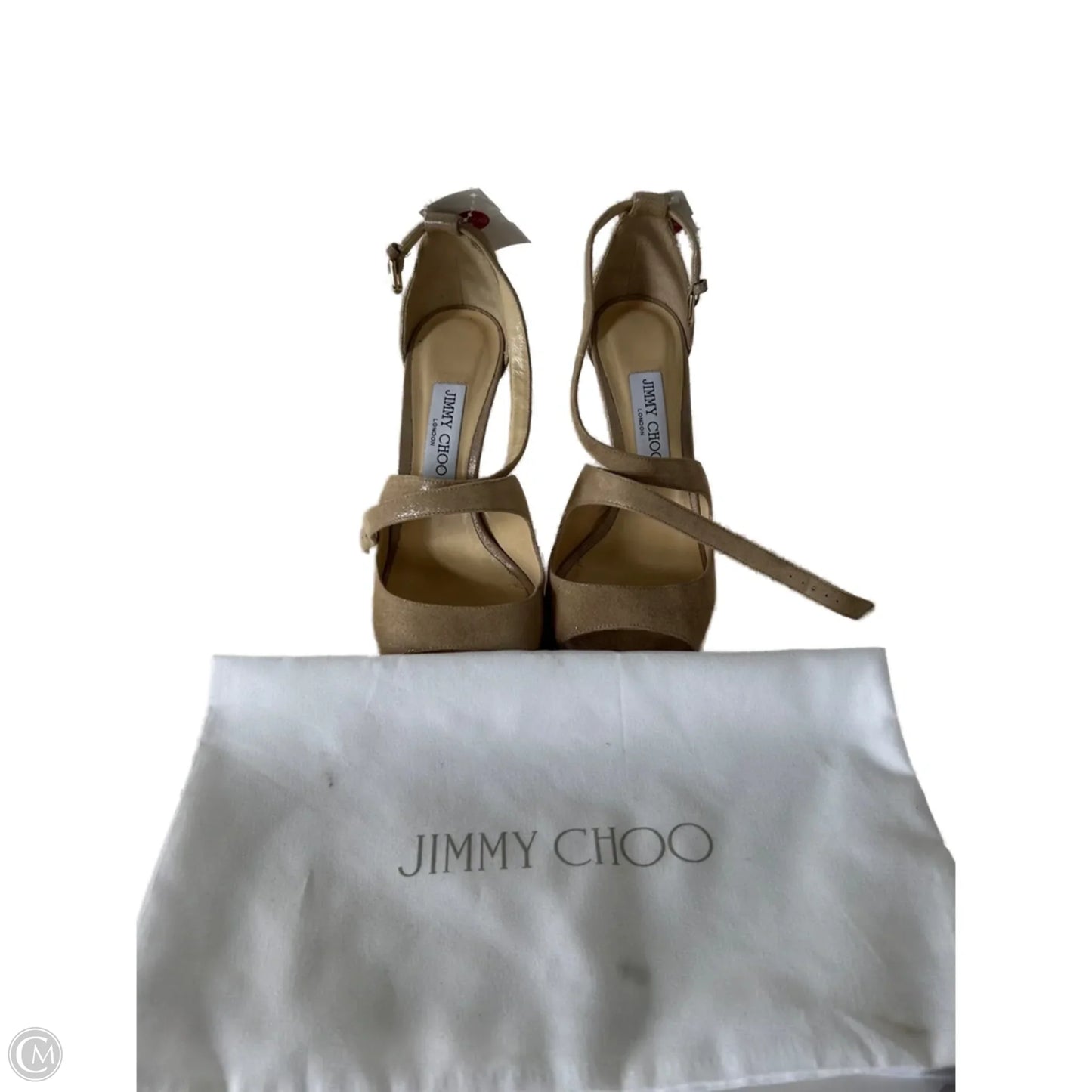 Shoes Luxury Designer By Jimmy Choo In Gold, Size: 8.5