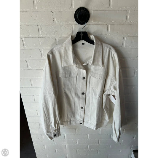 Jacket Denim By Clothes Mentor In White Denim, Size: Xl