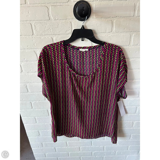 Top Short Sleeve By Pleione In Blue & Pink, Size: L