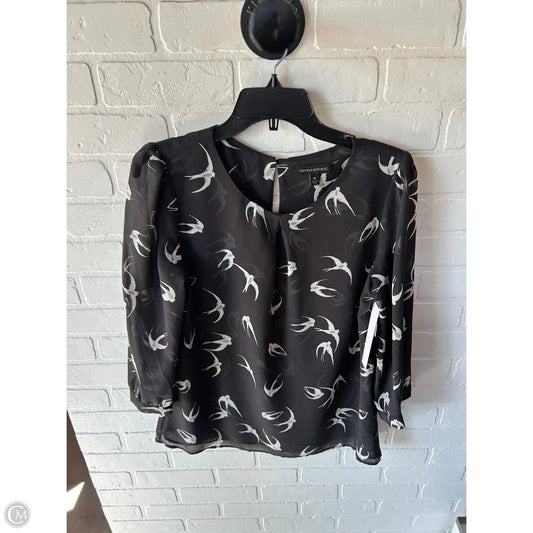 Top Long Sleeve By Banana Republic In Black & White, Size: M