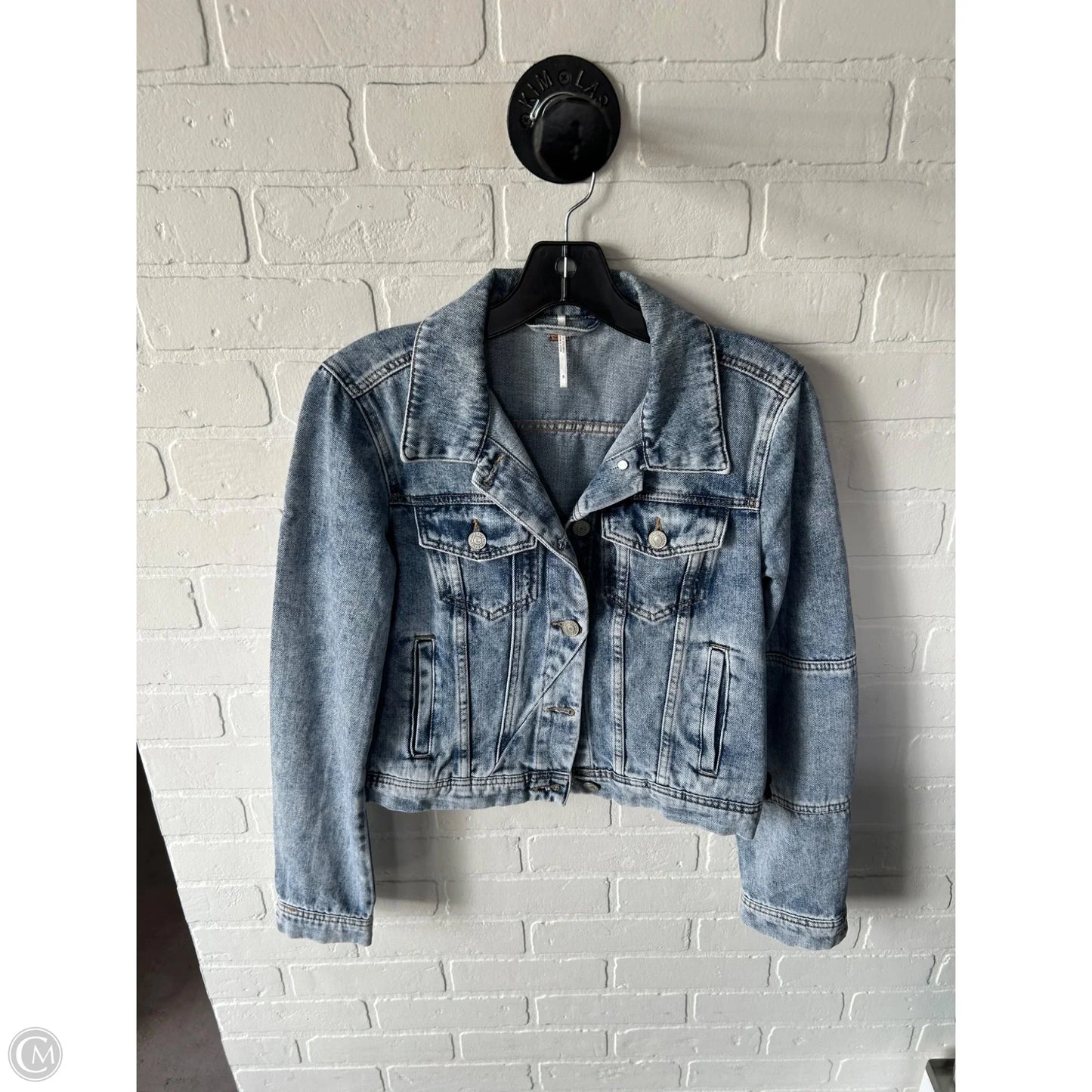 Jacket Denim By Free People In Blue Denim, Size: S