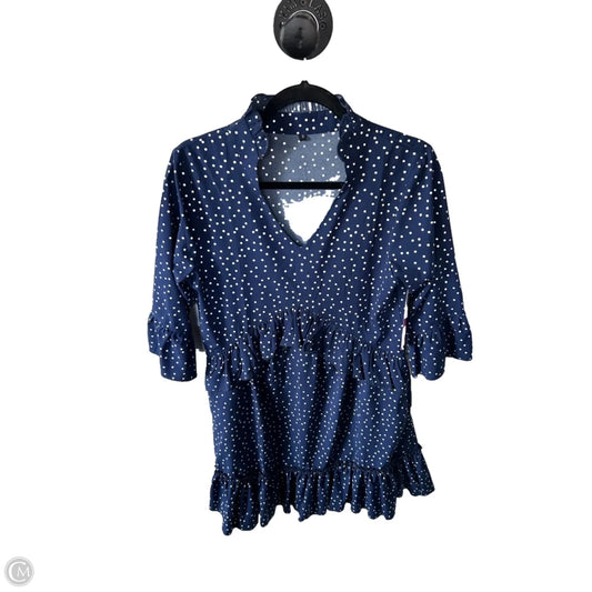 Dress Casual Short By Clothes Mentor In Blue & White, Size: S