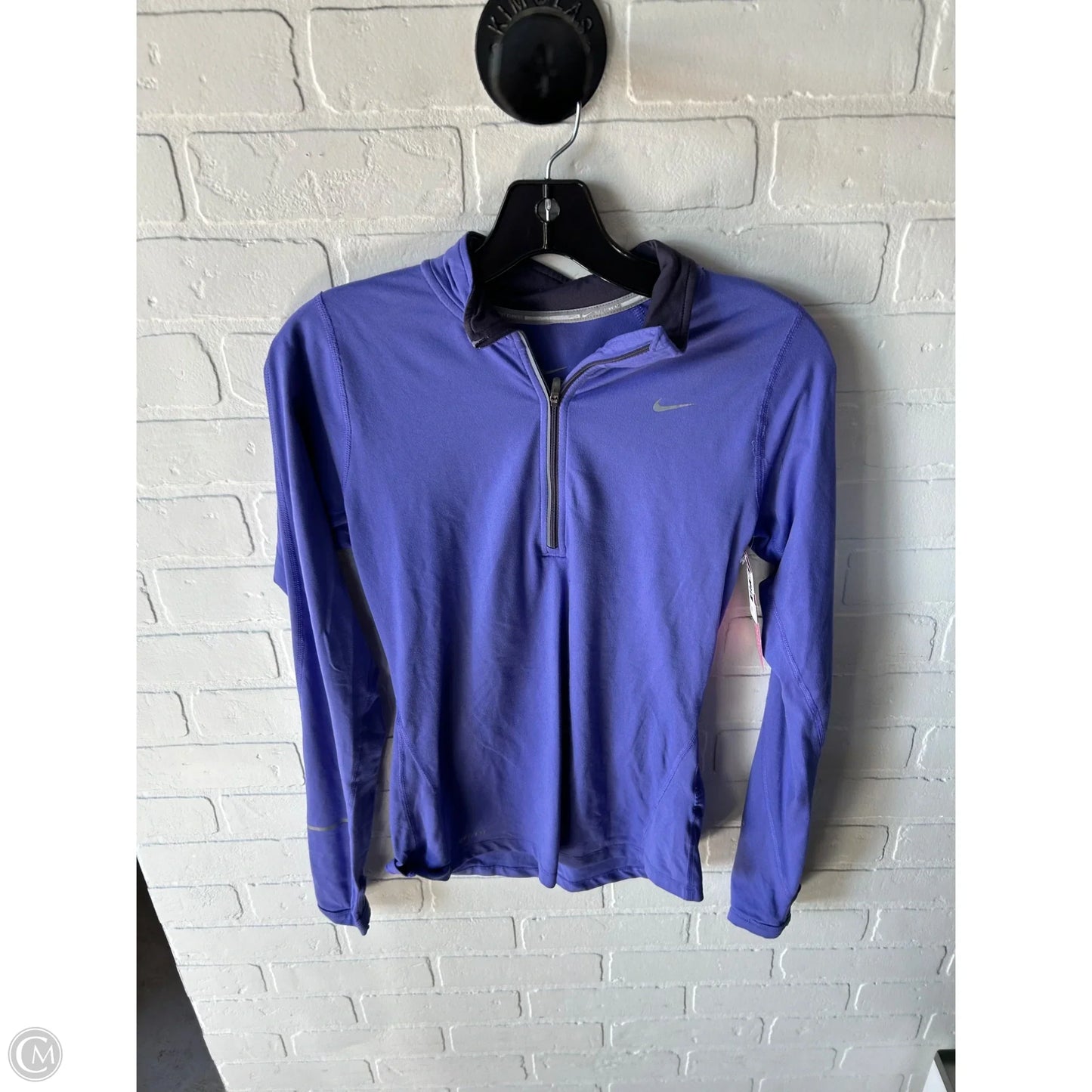 Athletic Top Long Sleeve Collar By Nike Apparel In Purple, Size: Xs