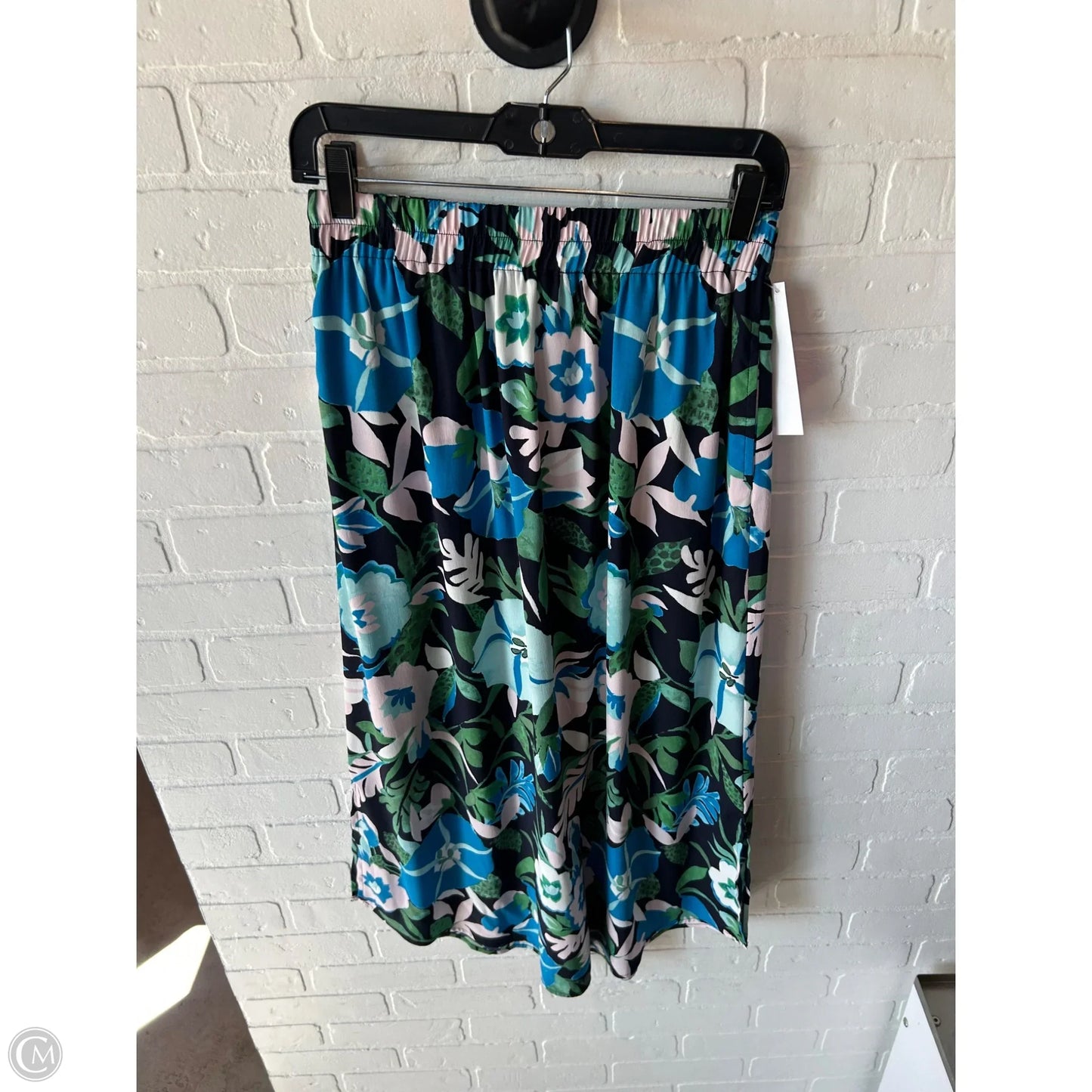 Skirt Midi By Loft In Blue & Green, Size: 0