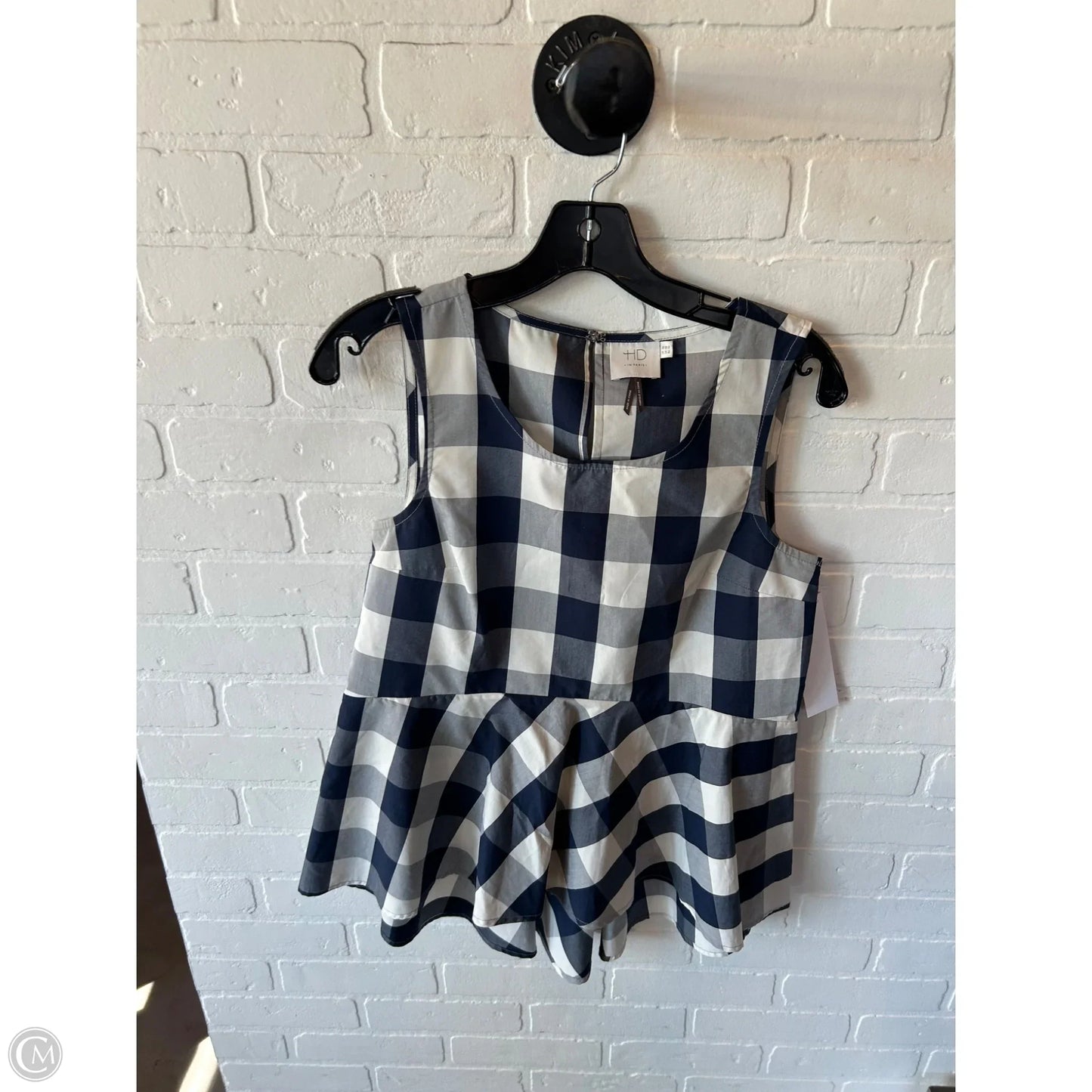 Top Sleeveless By Hd In Paris In Blue & Cream, Size: Xs