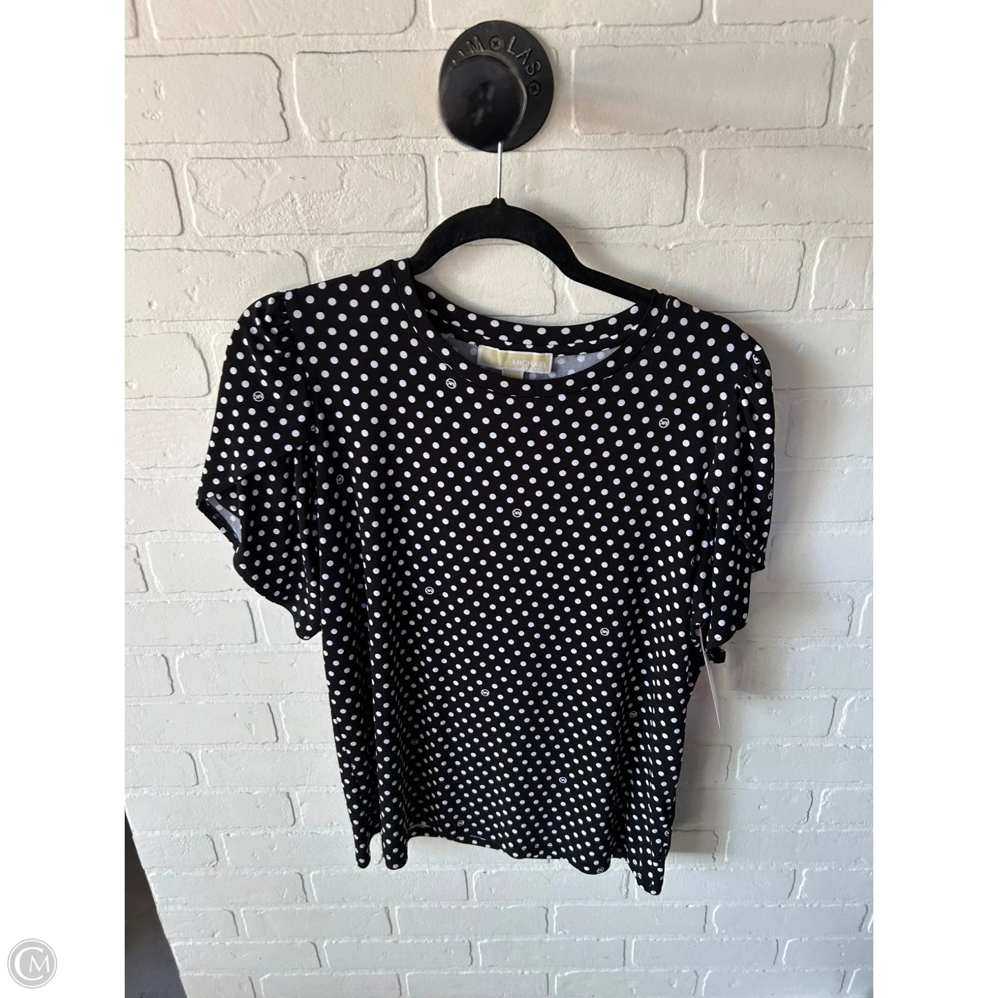 Top Short Sleeve By Michael By Michael Kors In Black & White, Size: L