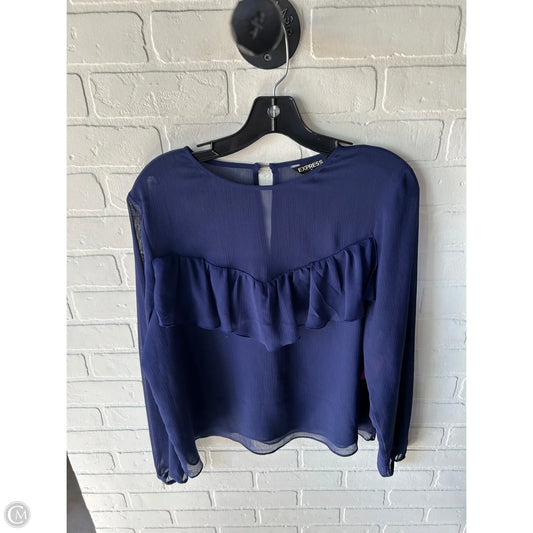Top Long Sleeve By Express In Blue, Size: L