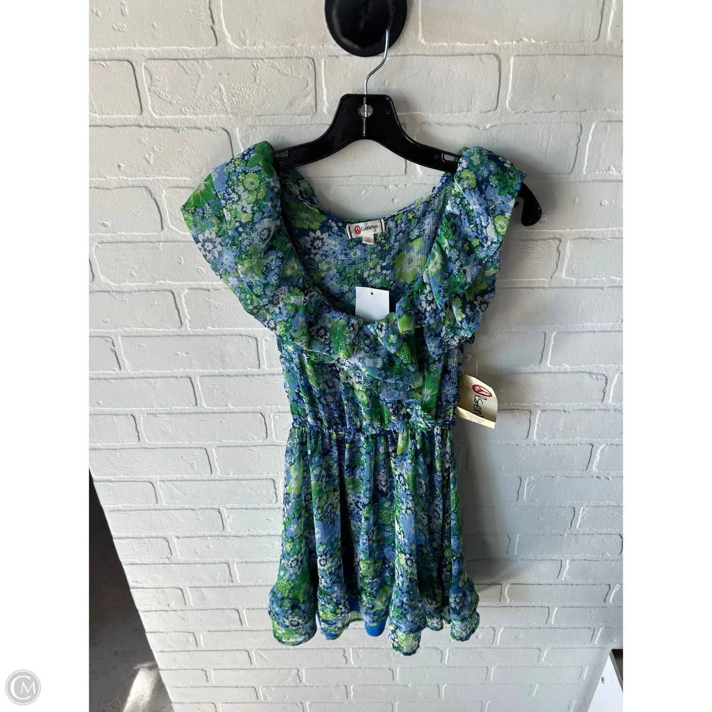 Dress Casual Short By Olsenboye In Blue & Green, Size: S
