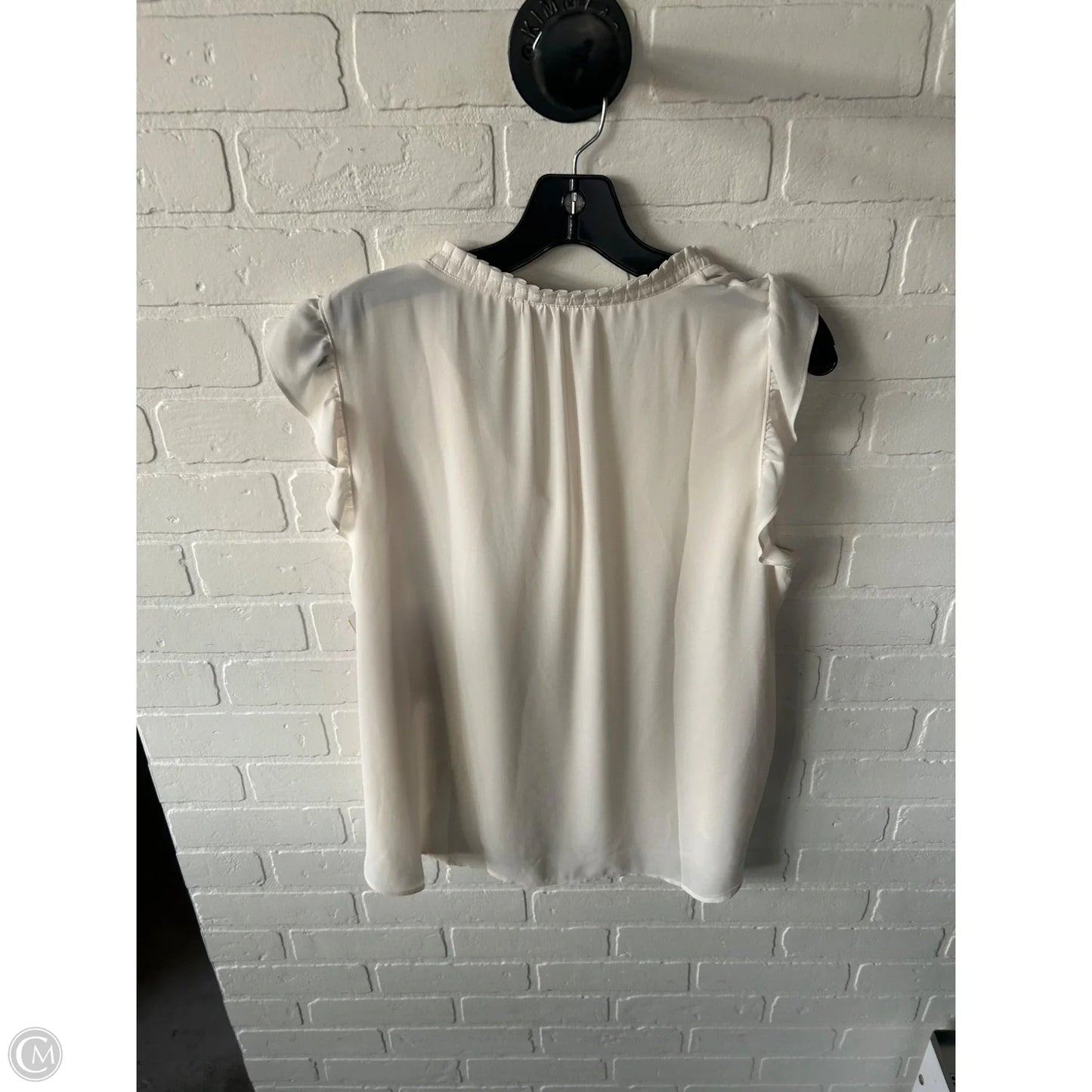 Top Short Sleeve By Loft In Cream, Size: L