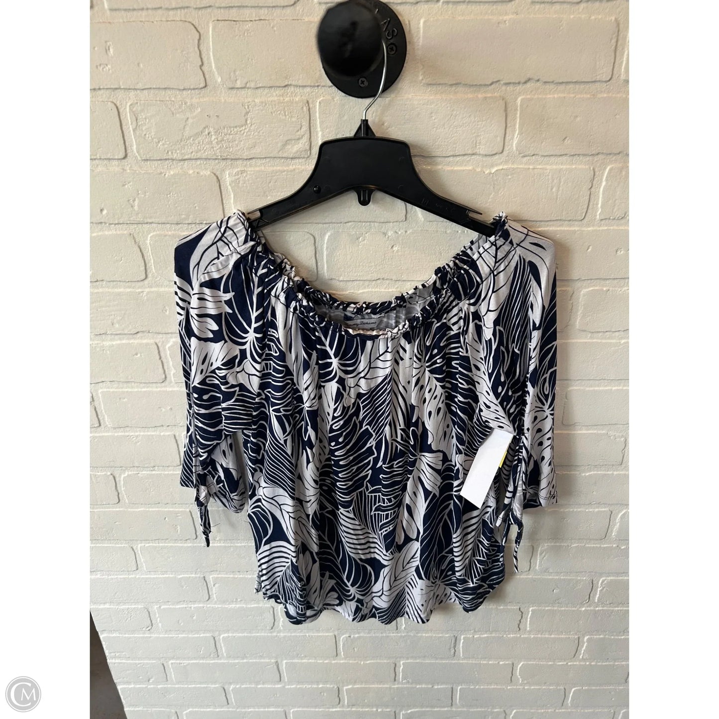 Top 3/4 Sleeve By Tommy Bahama In Blue & White, Size: Xs