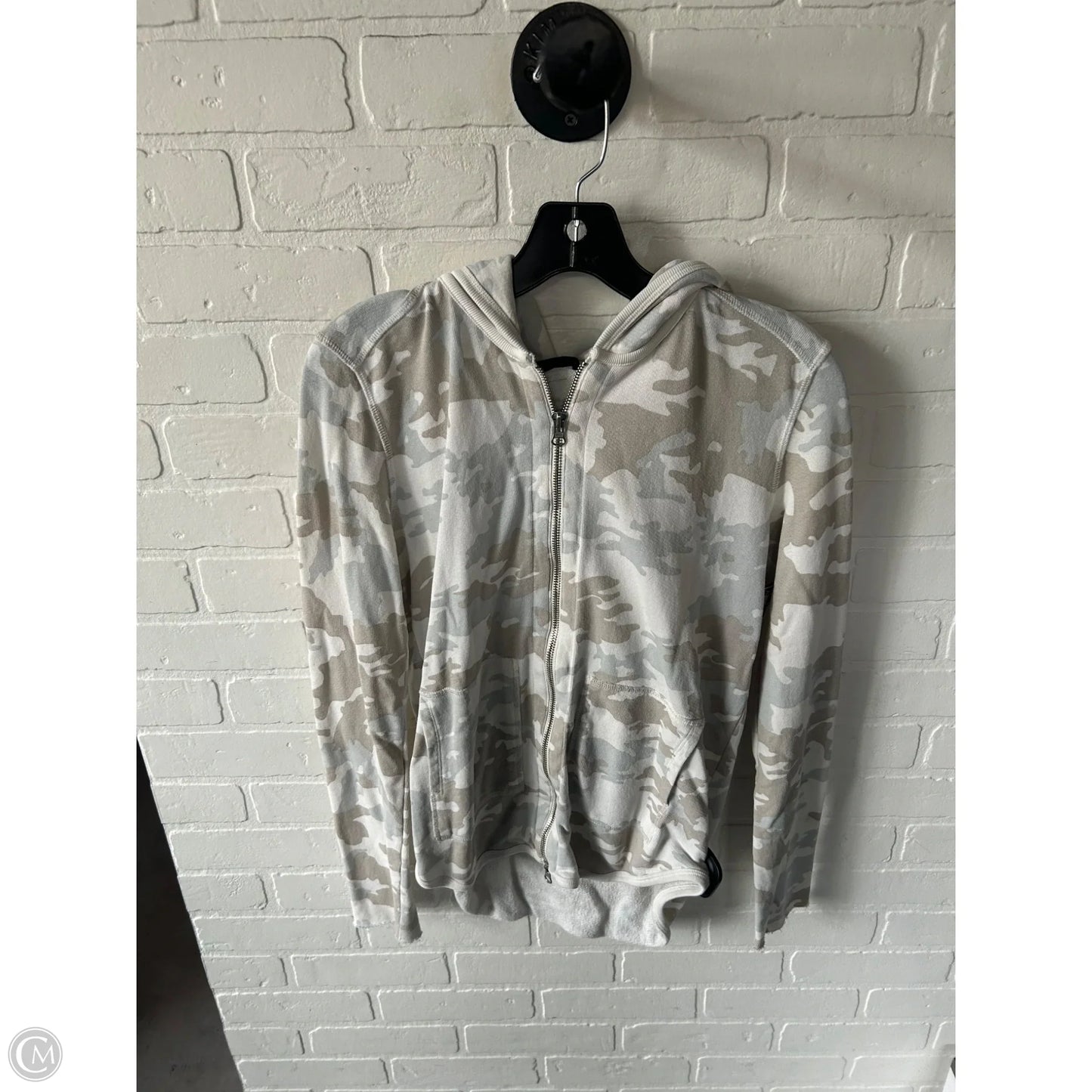 Sweatshirt Hoodie By Atm In Cream & Tan, Size: M