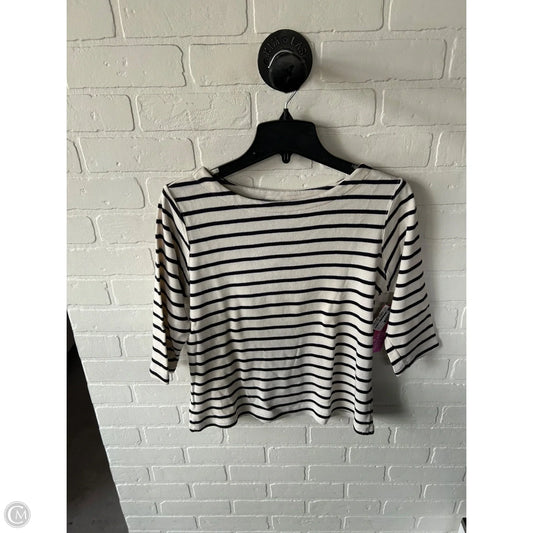 Top Long Sleeve By L.l. Bean In Black & Cream, Size: Lp