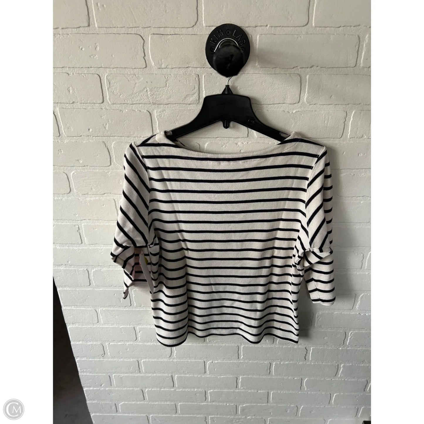 Top Long Sleeve By L.l. Bean In Black & Cream, Size: Lp