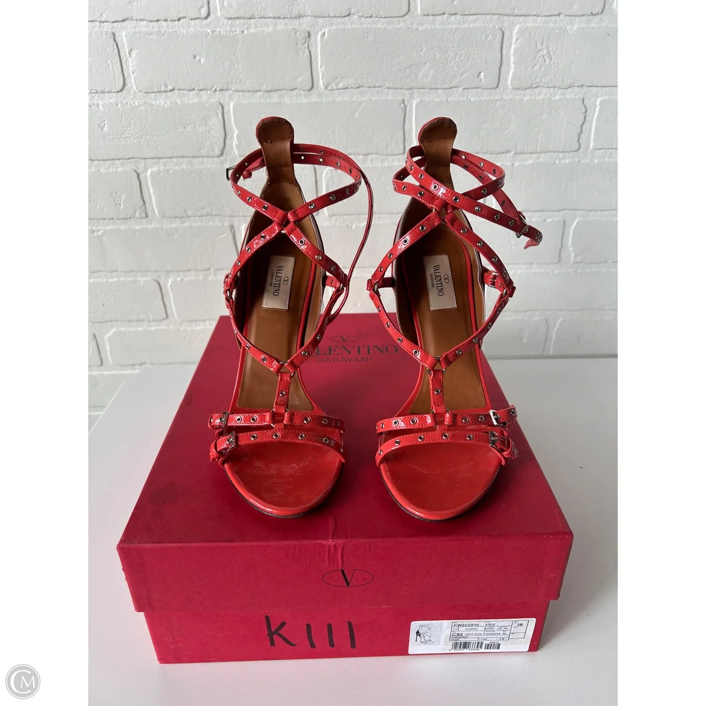 Sandals Luxury Designer By Valentino-garavani In Orange, Size: 8.5