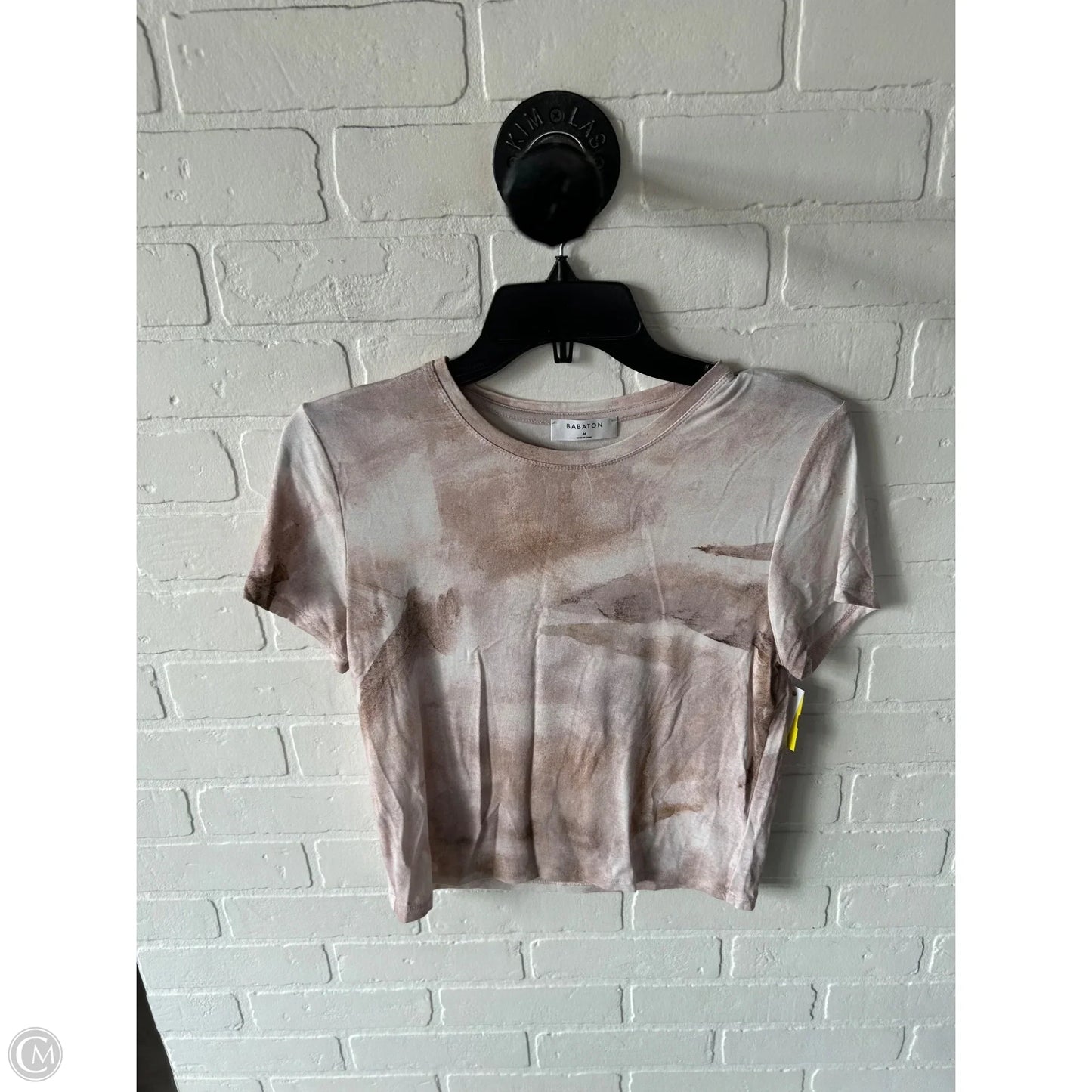 Top Short Sleeve Basic By Babaton In Pink & White, Size: M