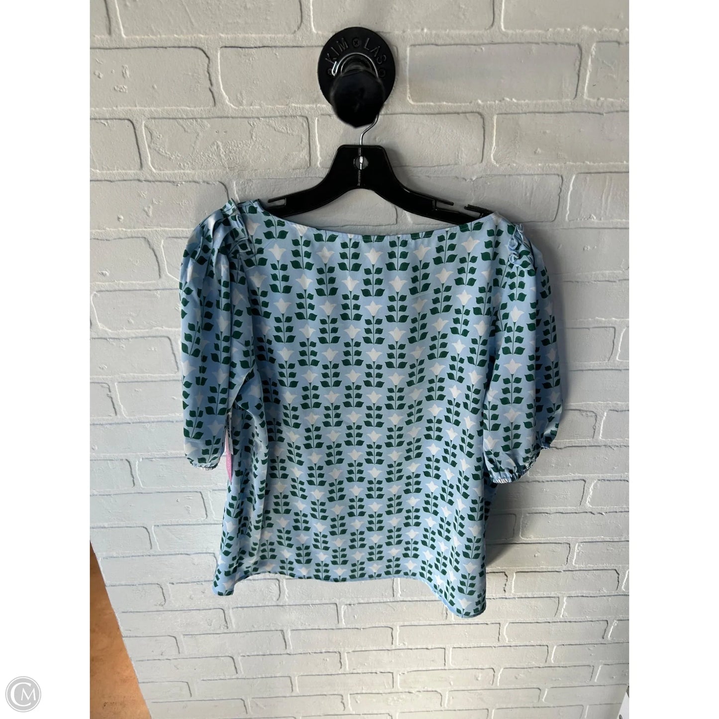 Top Short Sleeve By Ann Taylor In Blue & Green, Size: M