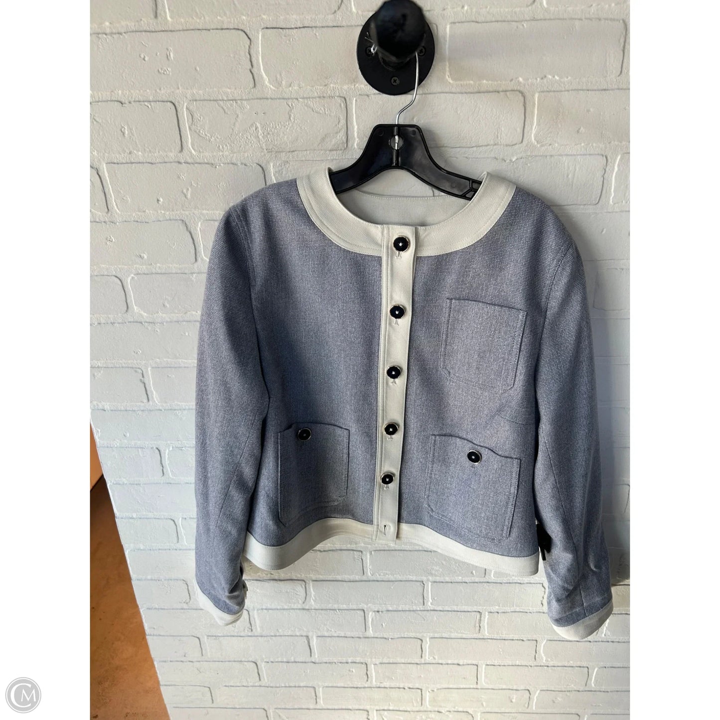 Blazer By Tommy Hilfiger In Blue & Cream, Size: L