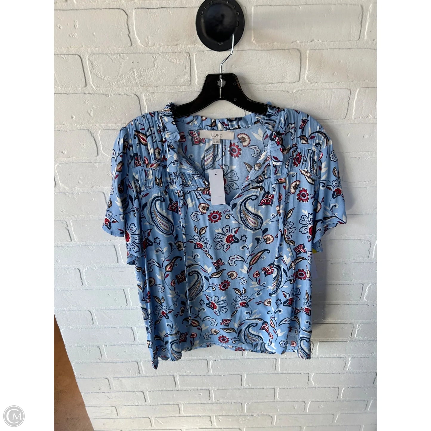 Top Short Sleeve By Loft In Blue, Size: M