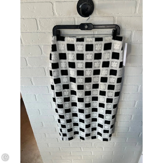 Skirt Midi By Ann Taylor In Black & White, Size: 6