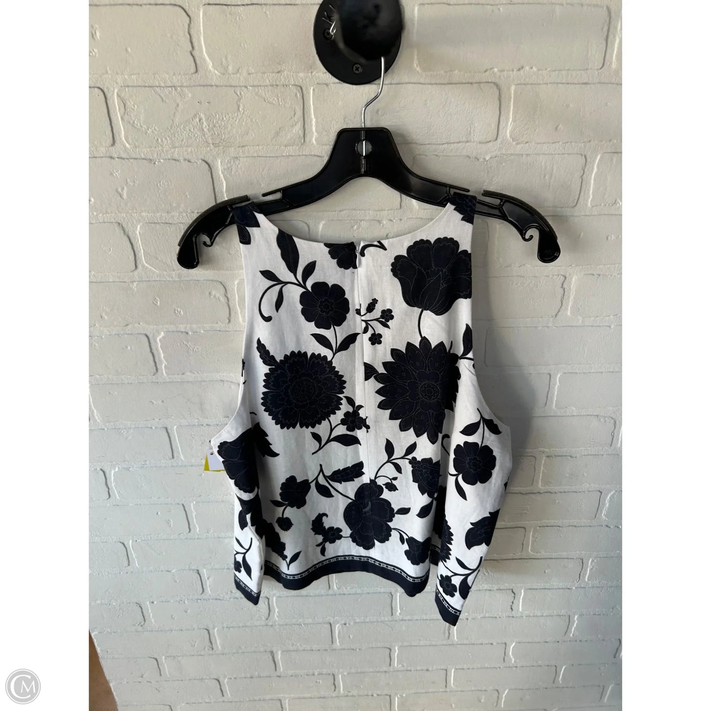 Top Sleeveless By Ann Taylor In Blue & White, Size: L