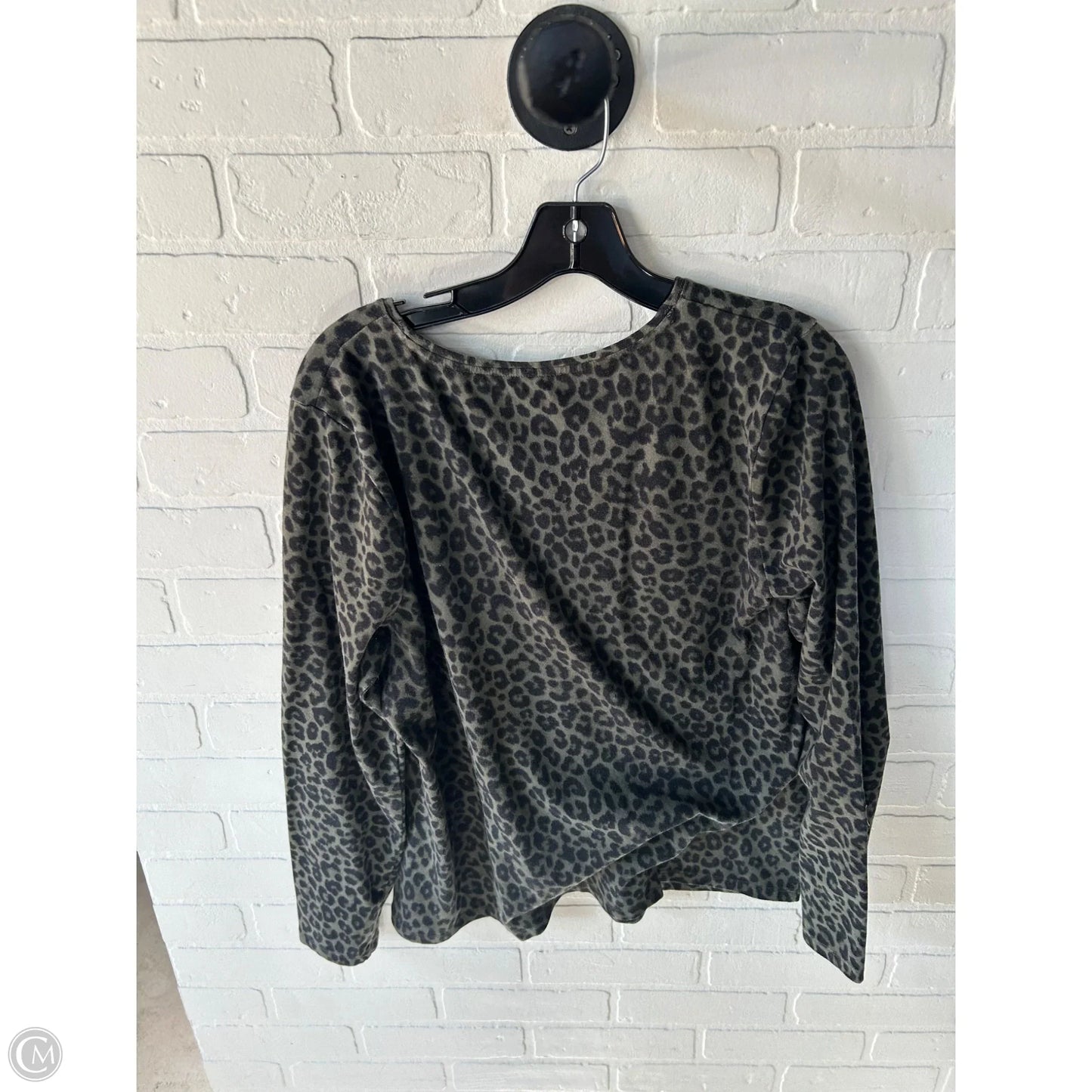 Top Long Sleeve Basic By Talbots In Black & Green, Size: Xlp