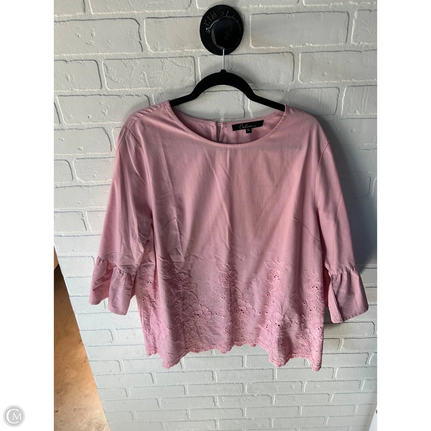Top Long Sleeve By Calessa In Pink, Size: Xl