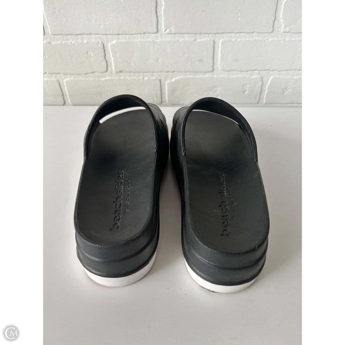 Sandals Flats By J Slides In Black, Size: 7