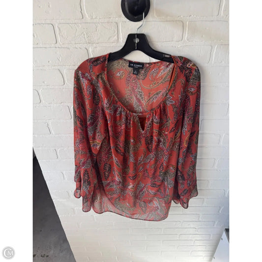 Top Long Sleeve By In Studio In Orange & Pink, Size: 1x