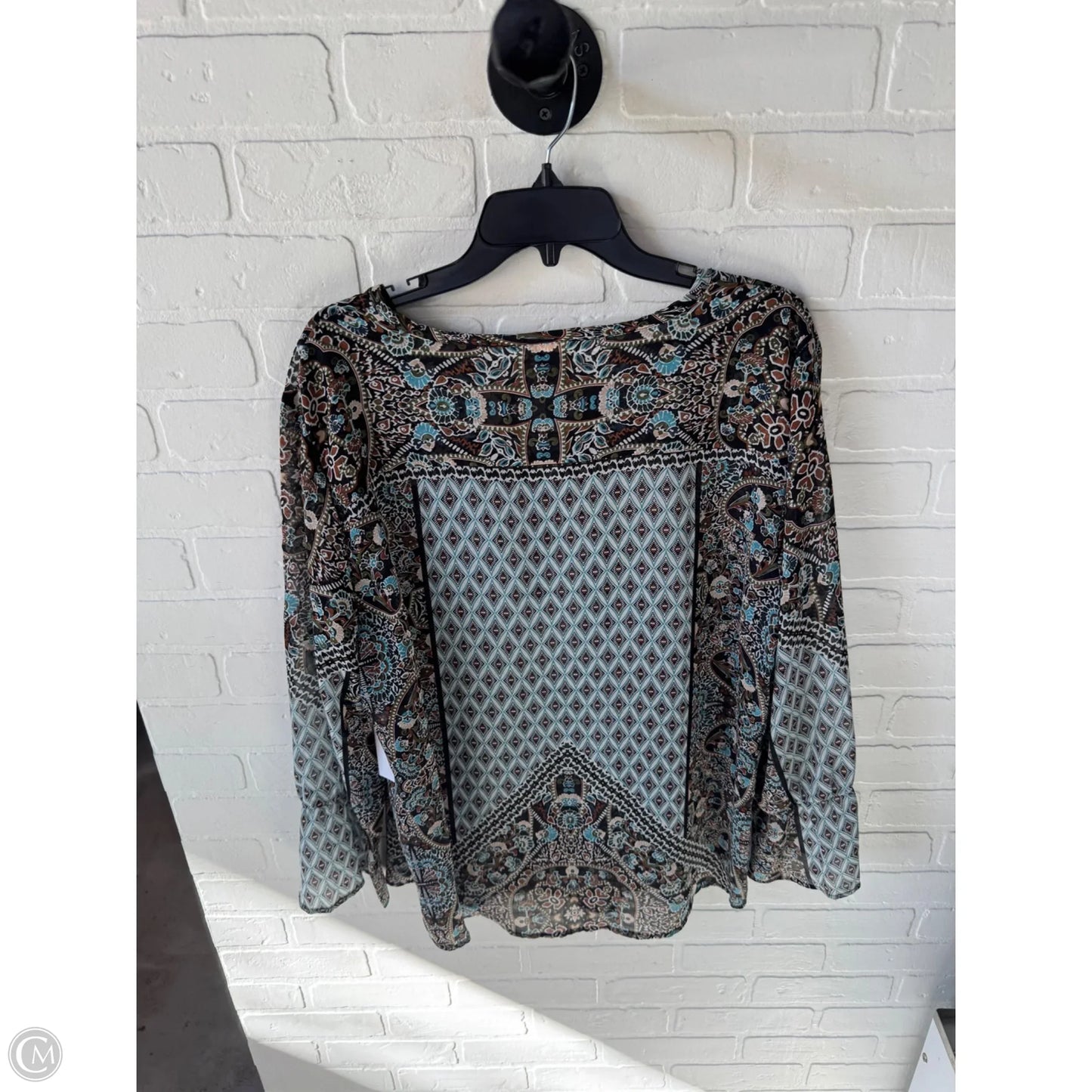 Top Long Sleeve By Style And Company In Black & Blue, Size: Xl