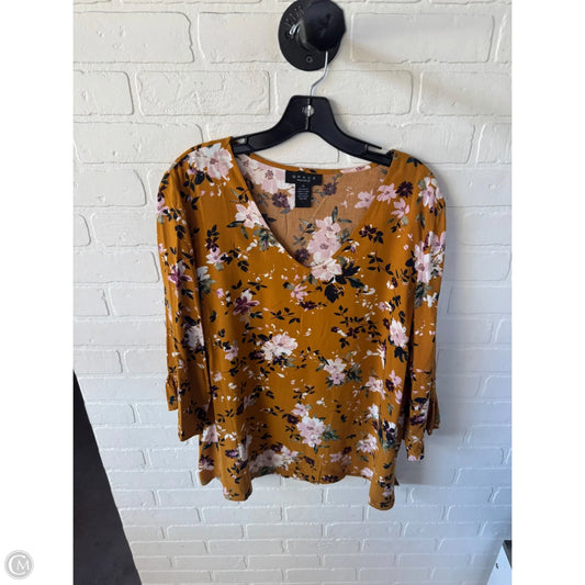 Top Long Sleeve By Grace In Yellow, Size: Xl