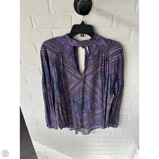 Top Long Sleeve By Free People In Blue & Purple, Size: S