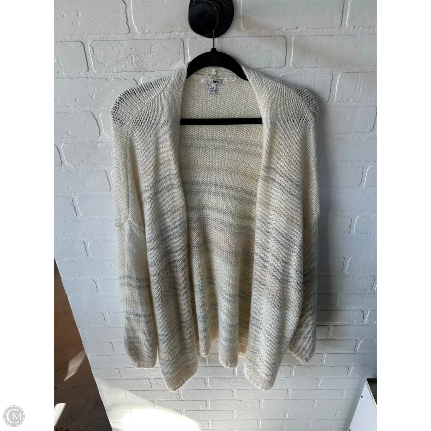 Sweater Cardigan By Clothes Mentor In Cream, Size: L