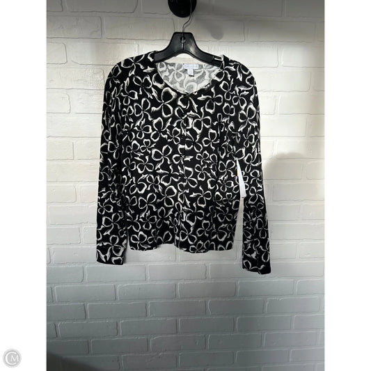 Sweater Cardigan By Charter Club In Black & White, Size: Mp