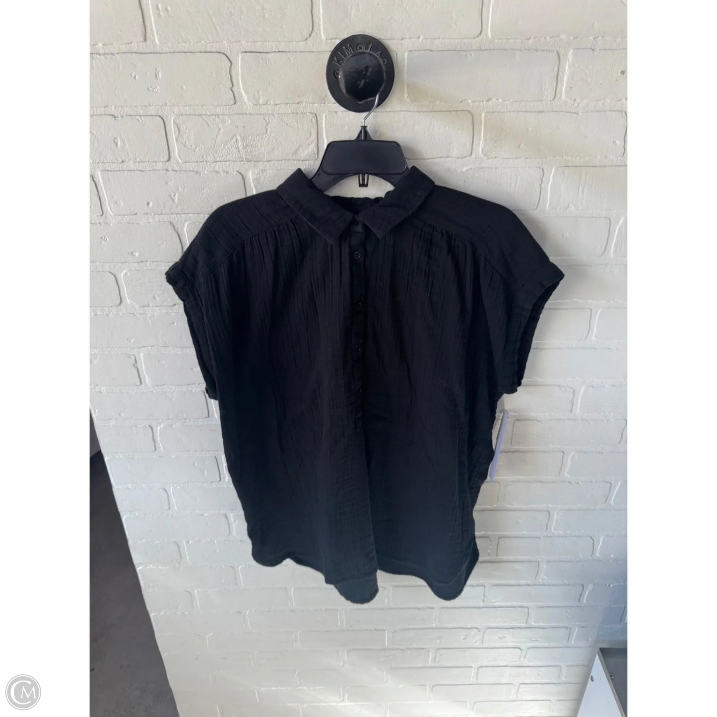 Top Short Sleeve By Ann Taylor In Black, Size: Xl