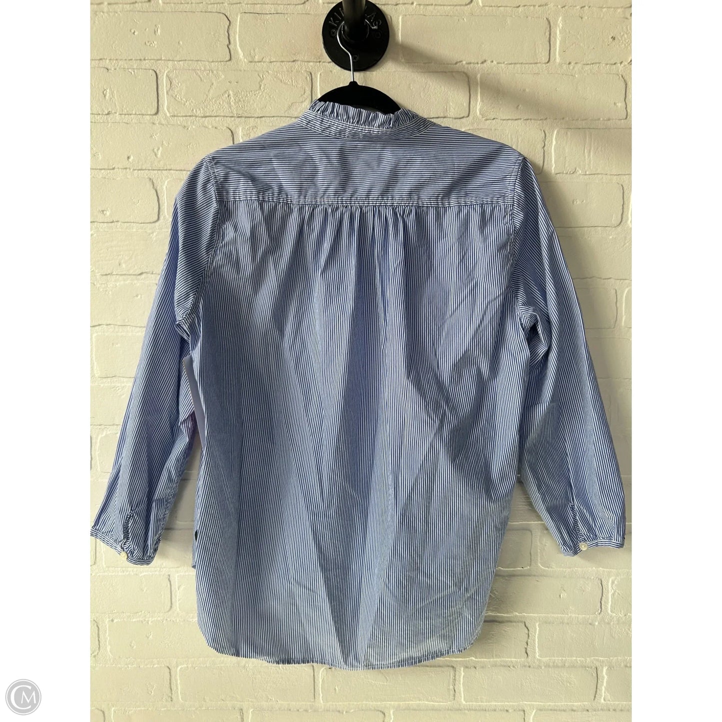 Blouse Long Sleeve By Birds Of Paradis By Trovata In Blue & White, Size: M