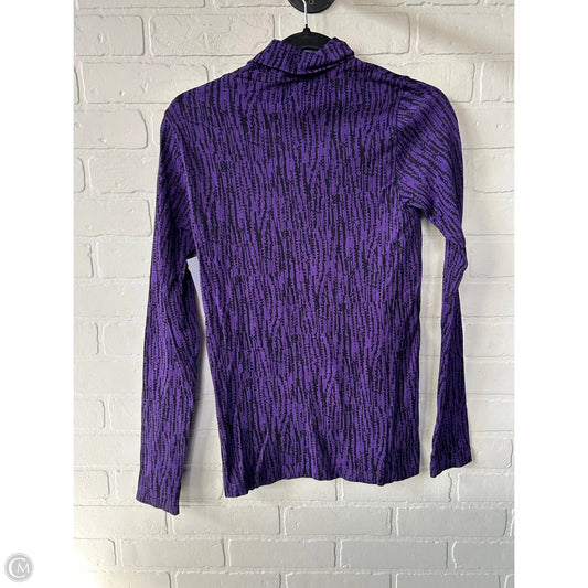 Athletic Top Long Sleeve Collar By Athleta In Black & Purple, Size: S