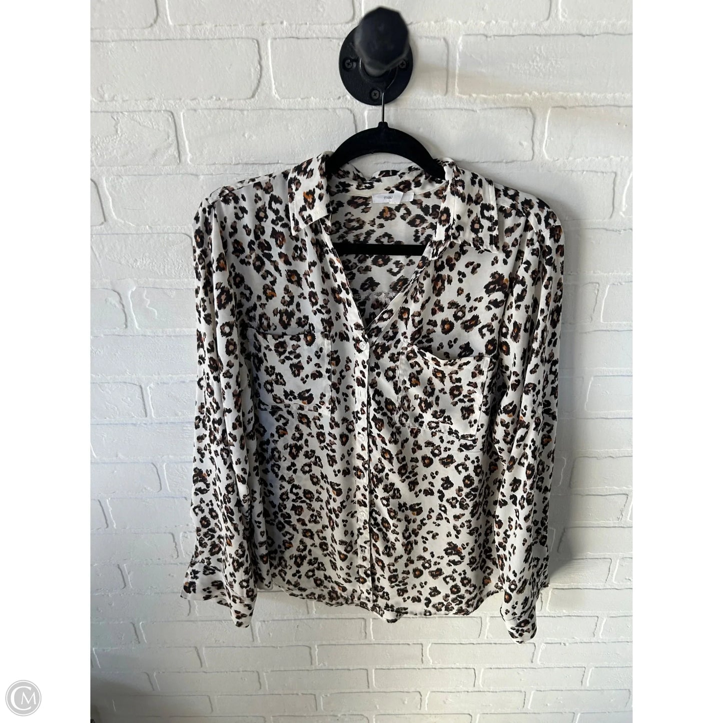 Top Long Sleeve By Maurices In Black & Cream, Size: M