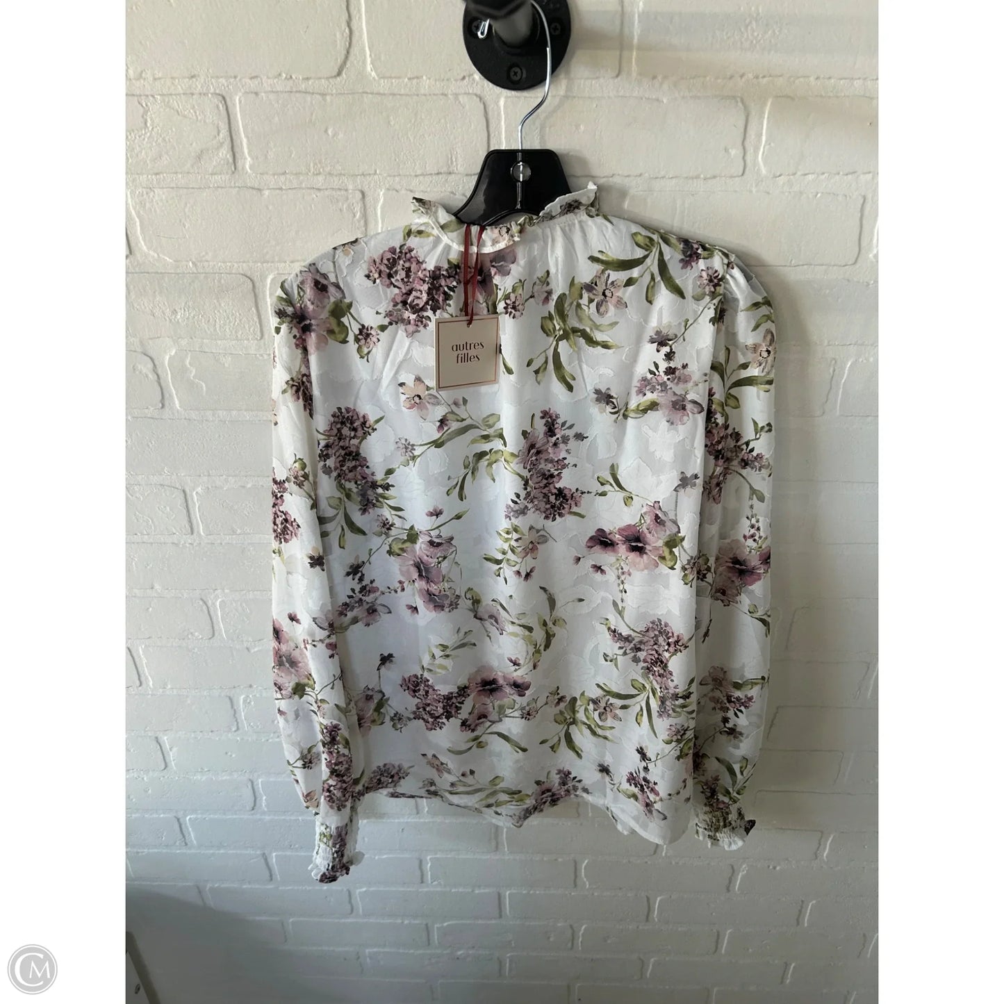 Top Long Sleeve By Clothes Mentor In Purple & White, Size: M