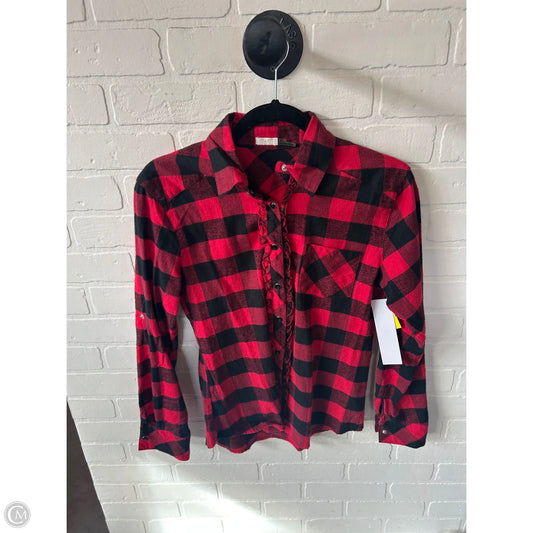 Top Long Sleeve By Tart In Black & Red, Size: S