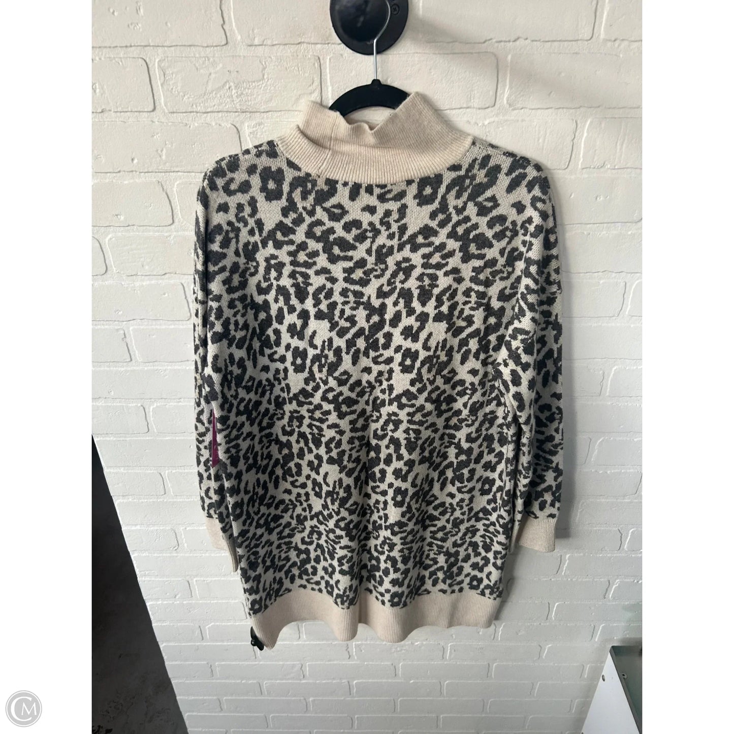 Sweater By Loft In Black & Cream, Size: L