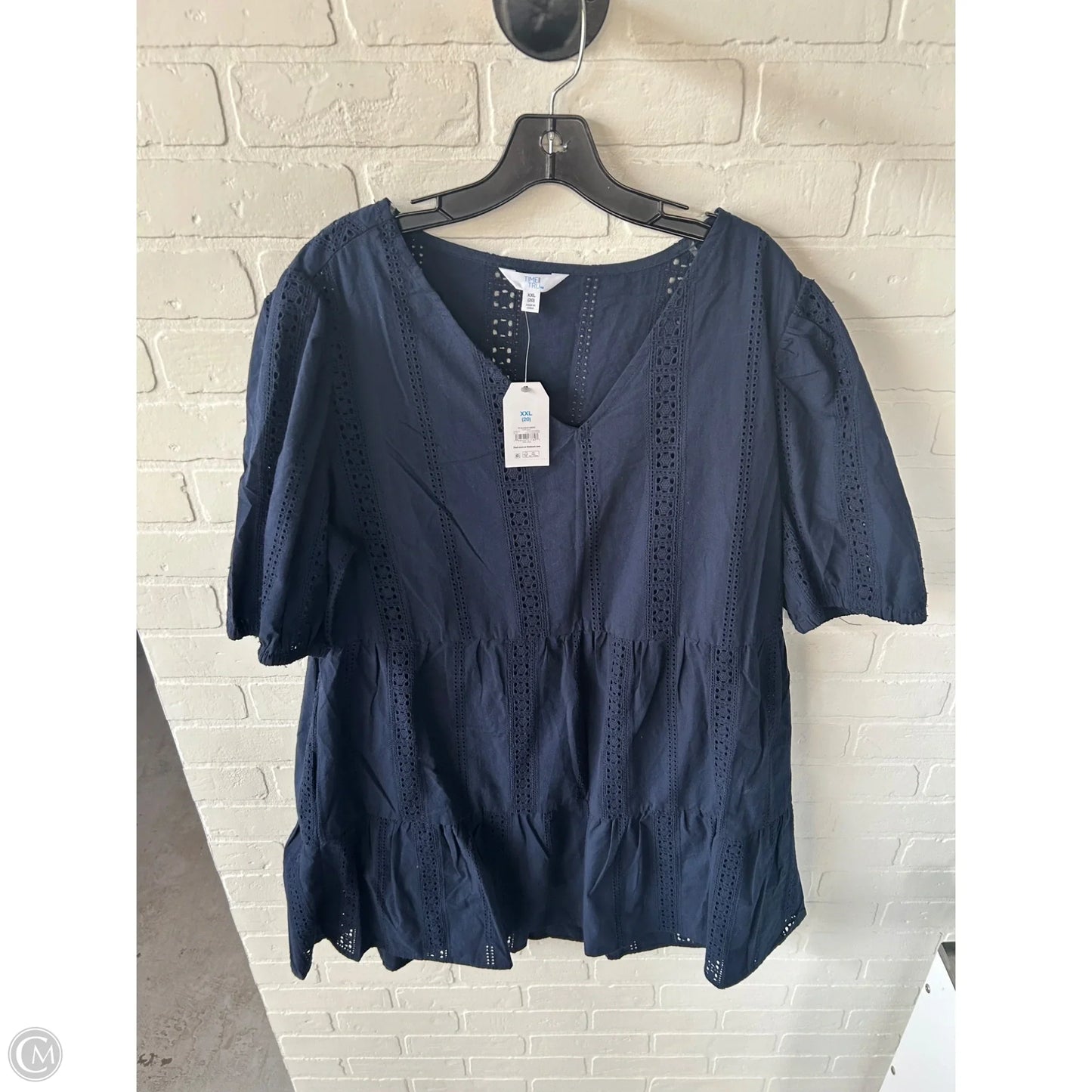 Dress Casual Midi By Time And Tru In Navy, Size: Xxl