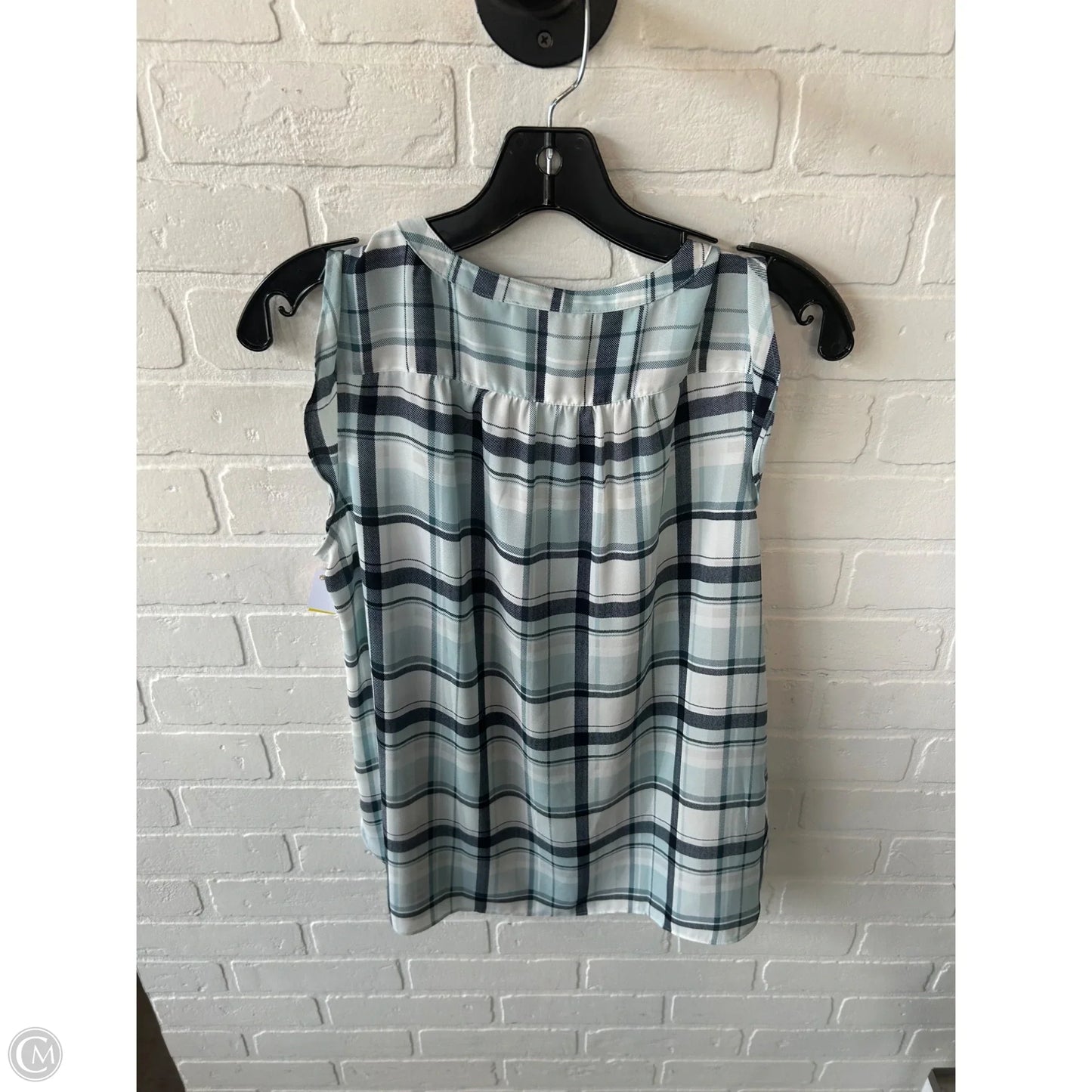 Top Sleeveless By Loft In Blue & White, Size: S