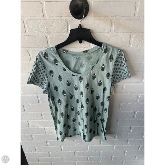 Top Short Sleeve Basic By Loft In Black & Green, Size: M