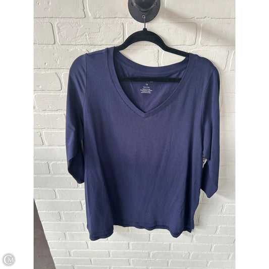 Top 3/4 Sleeve Basic By Jones New York In Blue, Size: 1x