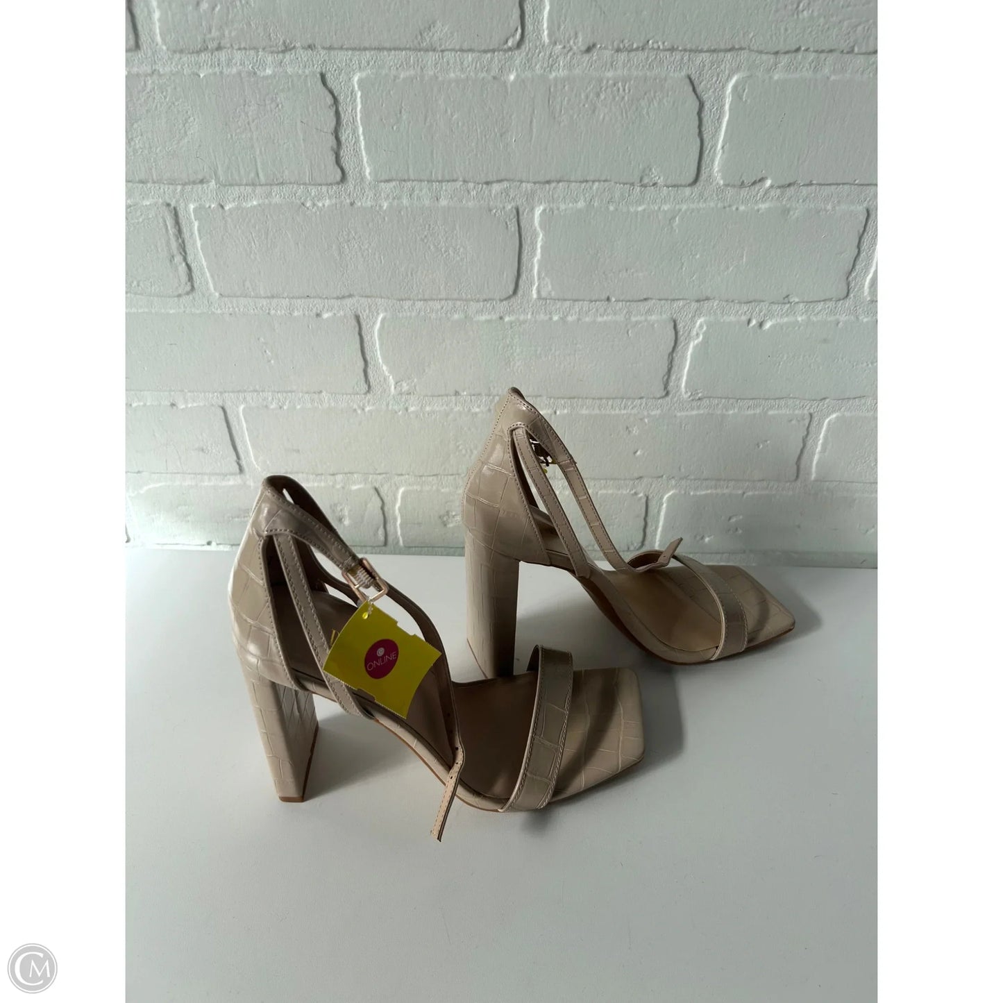 Sandals Heels Block By Dream Pairs In Tan, Size: 7