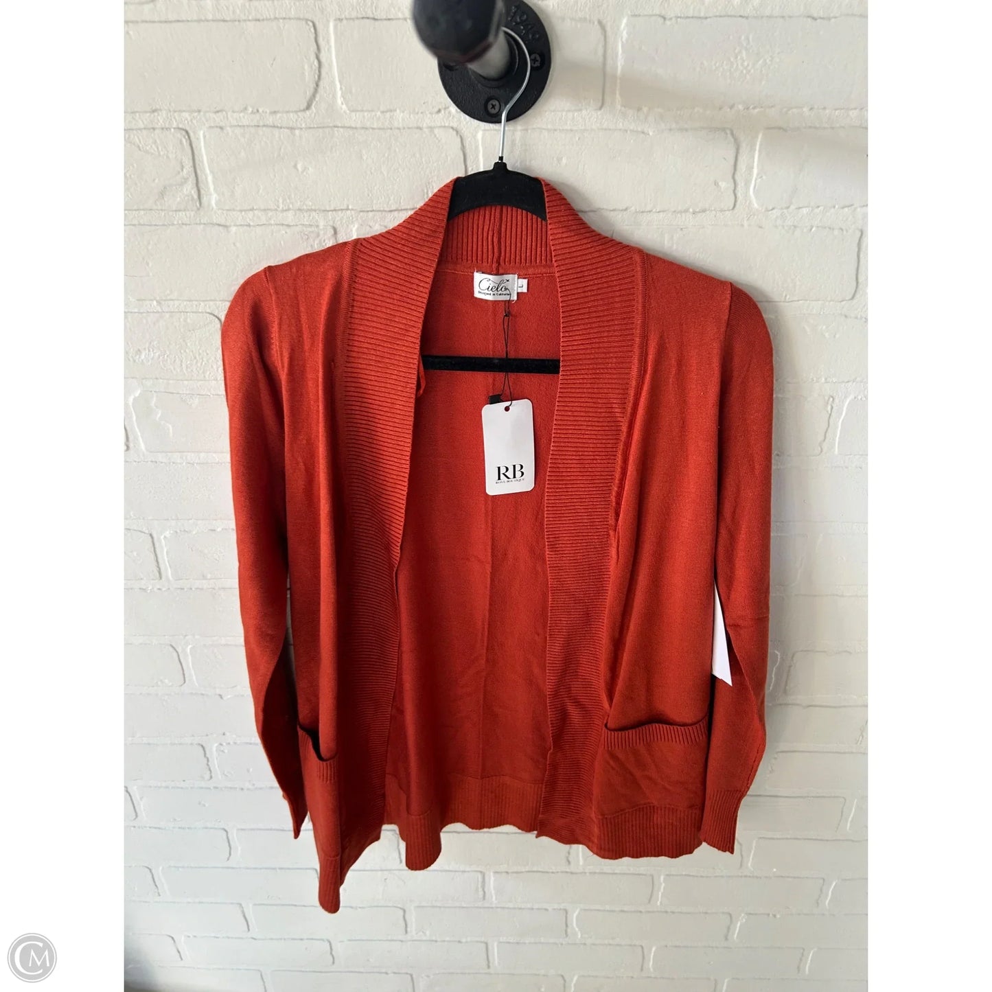 Sweater Cardigan By Cielo In Orange, Size: L