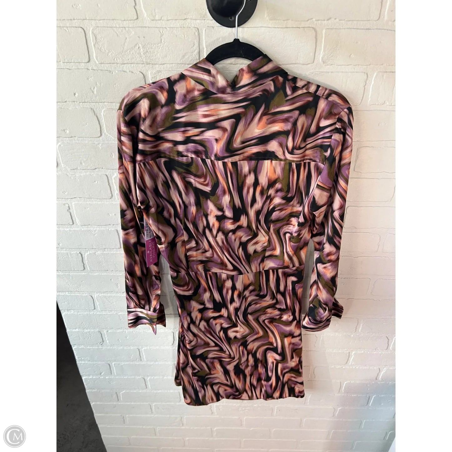 Dress Casual Short By Donna Morgan In Black & Purple, Size: M