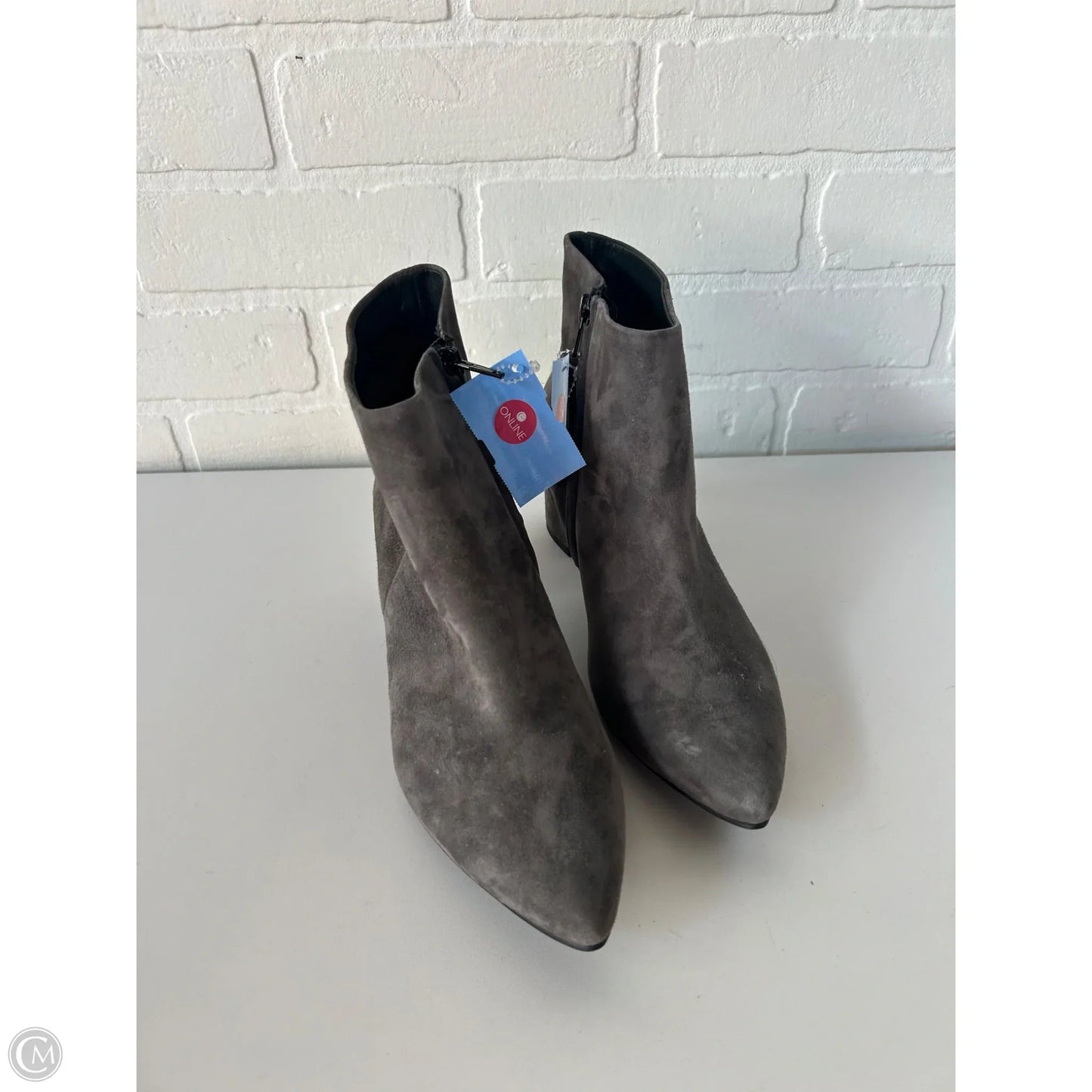 Boots Ankle Heels By Paul Green In Grey, Size: 7.5