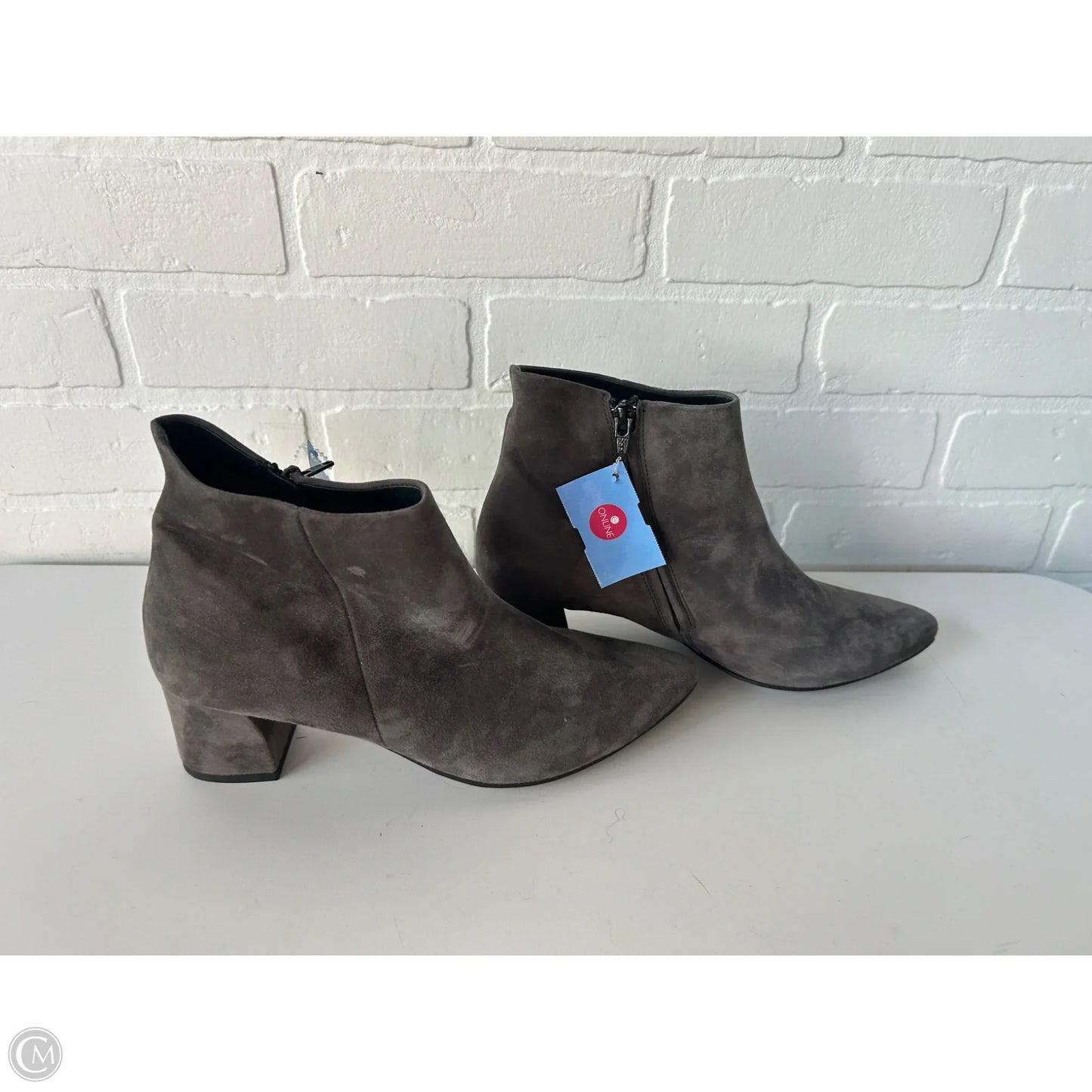 Boots Ankle Heels By Paul Green In Grey, Size: 7.5