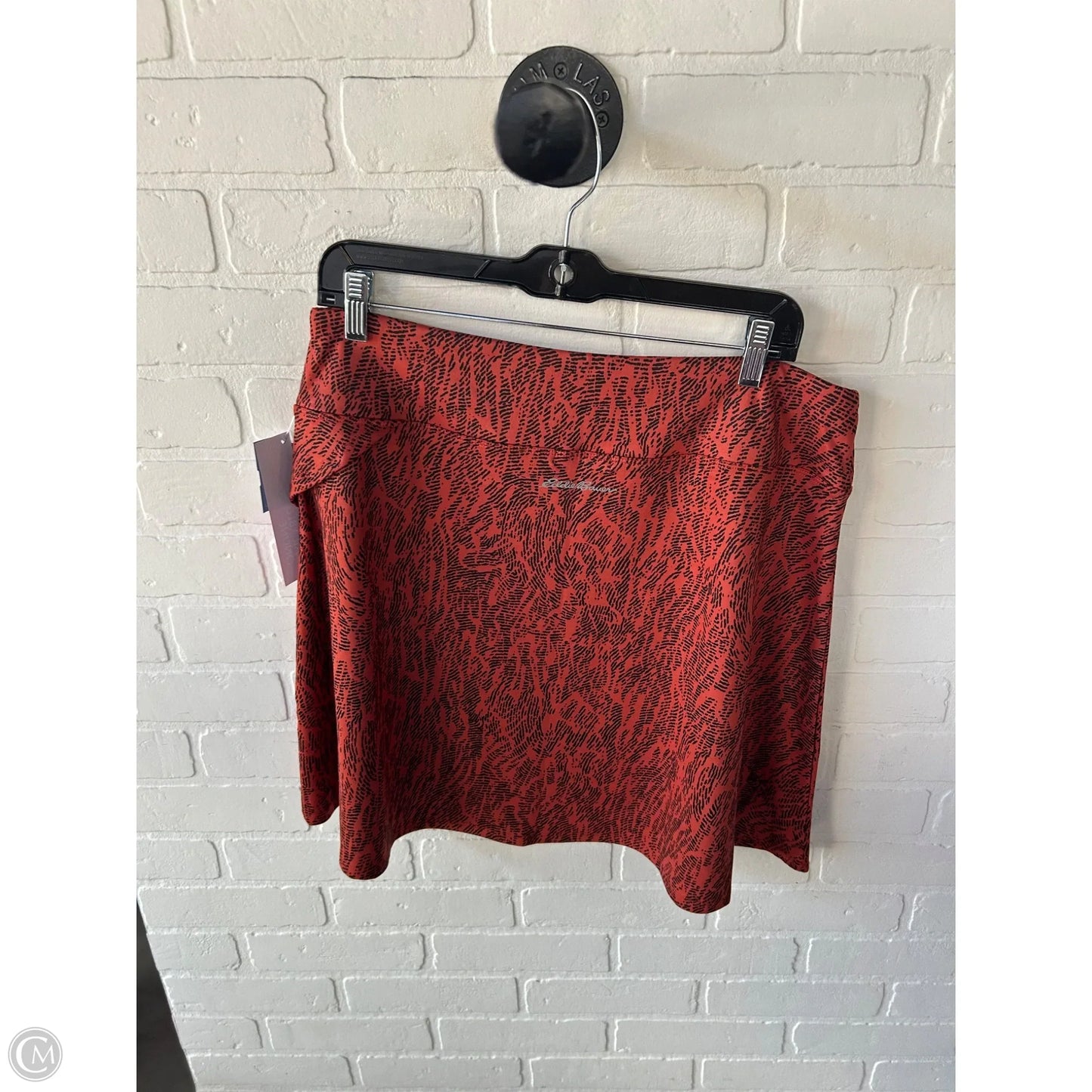 Skirt Mini & Short By Eddie Bauer In Black & Orange, Size: 16